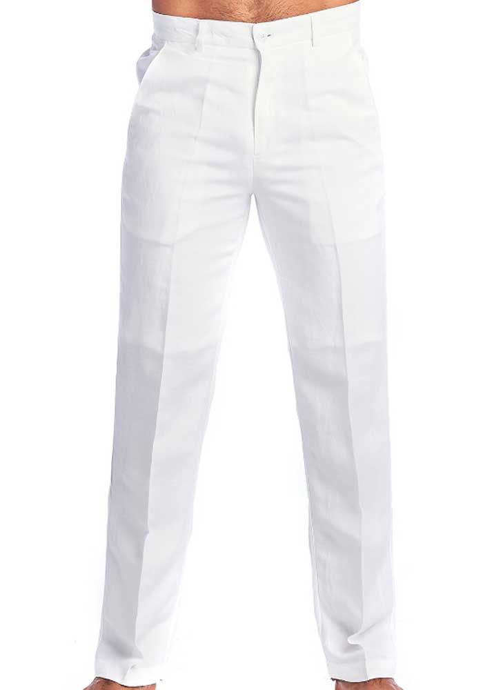 Comfy Classics: Classic White Linen Pants for Men, Wedding Dress