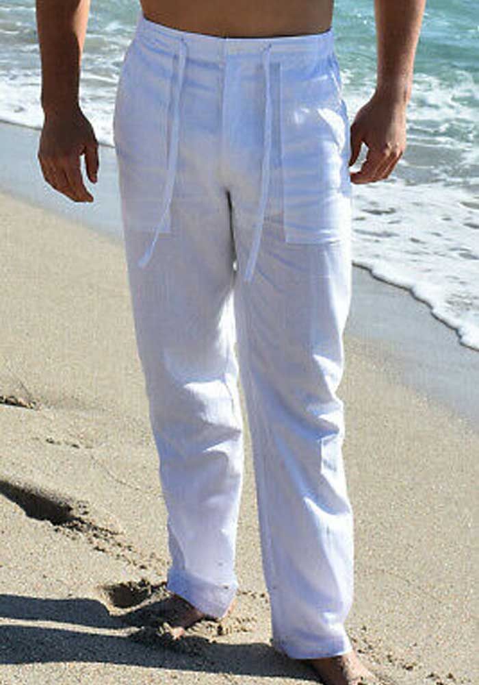 SOOMLON Mens Pants Cotton Linen Festival Pants Elastic Waist Breathable  Soft Beach Trousers White M - Walmart.com