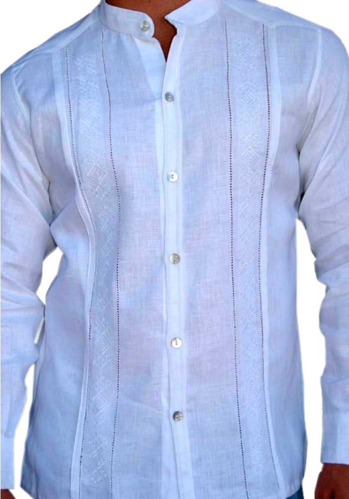 White french cuff poplin cotton eyelet collar Shirt with pocket