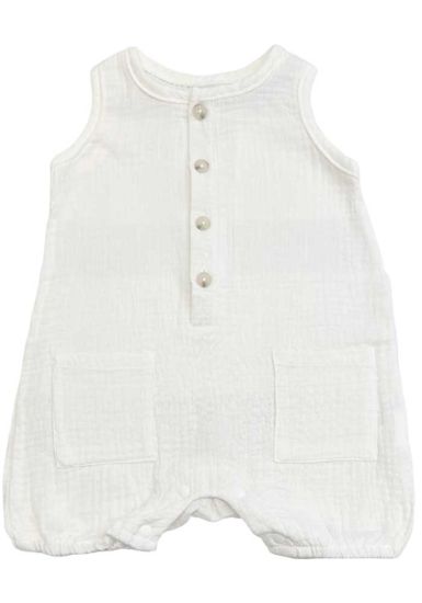 COTTON 100% Short Romper for Infants. Baby Button Closure in the Legs. 