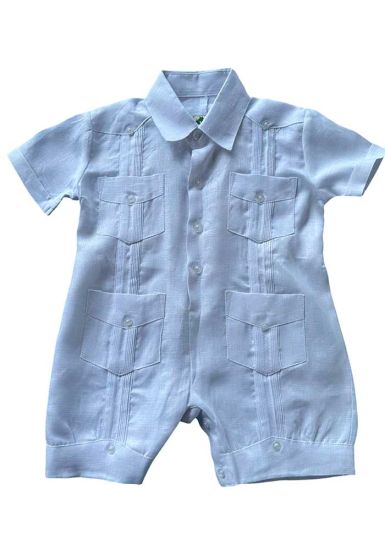 Linen 100 %. Guayabera Short Romper UNISEX !  BACKORDER.