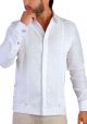 Luxury  Wedding French Cuff Exquisite Linen Guayabera. Wedding. White Color. Back-Orders.