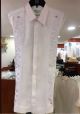 Guayabera Embroidered in White Color. Big Events and  Weddings. Linen 100 %. French Cuff. White/White Color. Back-Orders.