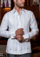 FRENCH CUFF. Wedding Exquisite Guayabera. Linen 100 %. Design Linen Shirt. White Color. Back-Orders.