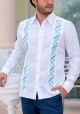 Deluxe Embroidery Guayabera. Elegant Guayabera for Destination Wedding. Linen 100 %. White Color. Back-Orders.