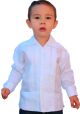 Luxury Linen 100 % Guayaberas Long Sleeve for Kids. UNIQUE US! High Quality Embroidered. Back-order. 