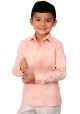 Deluxe Linen Guayabera for Kids. High Quality. Long Sleeve. RUN SMALL. Peach Color. Back-order.