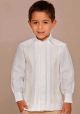 Deluxe Linen Guayabera for Kids. No pockets. Embroidery Color or Color Combinations as Per Request. Back-order.