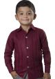 Formal Guayabera Shirt for Kids. Pleats Exquisite Design. Long Sleeve. Linen 100 %. Back-order. RUN SMALL. Wine Color.