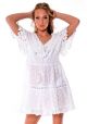 Sexy Dress Beach Wear. Ladies Cotton Short Length Beach Dress. 100% Cotton. White Color.