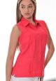 Party Guayabera for Ladies. Linen 100% Guayabera. Sleeveless. Runs Small. Red Color.
