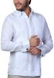 Wedding French Cuff Linen Guayabera. White Color. Back-Orders.
