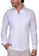 Wedding Exquisite Guayabera. Linen 100 %. French Cuff. White Color. Back-Orders.