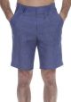 Casual Dress Shorts for Men 100% Linen Flat Front. Beach Short. Summer. Vacations. Blue Color.