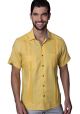 Guayabera Yellow Two Pockets. Short Sleeve. High Quality Linen. Choose Any Color Shirt for the Special Wedding Day. Back-order.