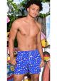 Poly / Spandex Look Short for Men. Sea Scape Design Print. Blue Color.