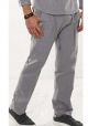 Drawstring Pants for Men 100% Cotton Gauze. Gray Color.