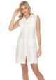Cuban Party Linen Guayabera Sleeveless Dress. 55% Linen 45% Cotton. Runs Small. Unlined. White Color.