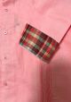 Pink Color Shirt with Doble Eyelet for Cufflinks. Square Feature in the Sleeve (it is not exactly a French Cuff ) You Can Choose the Fabric of the Sleeve. Back-order.