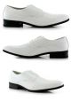 Men's Casual Leather Oxford Lace Up Formal Classic Fashion Business Dress Shoes. White Color.