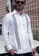 Trending Embroidery Guayabera Slim Fit. Linen 100 %. Double Eyelet for use Cufflinks. Back-order.