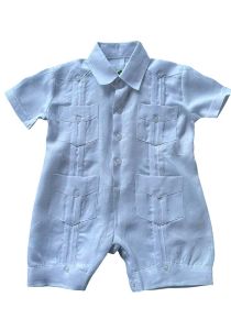 Linen 100 %. Guayabera Short Romper UNISEX !  BACKORDER.